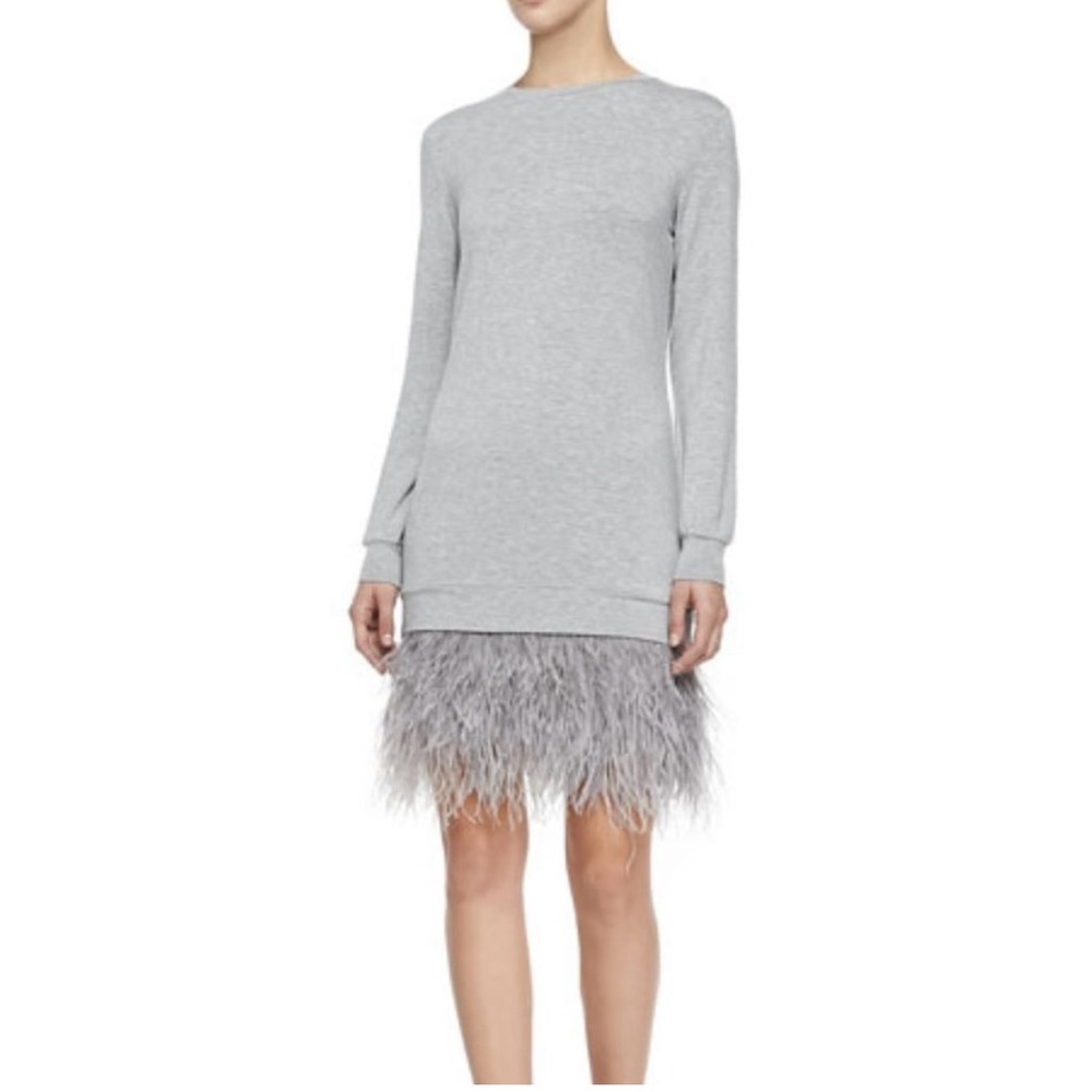 Haute Hippie ostrich feather dress